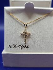 Everlasting Gold 10k Gold Cubic Zirconia Cross Pendant Necklace  MSRP: $150 for sale  Shipping to South Africa