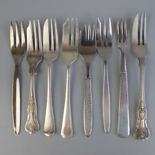 Vintage Cake Pastry Forks x 8. Silver plated / Stainless. Mixed Mismatched. ~ 6" for sale  Shipping to South Africa