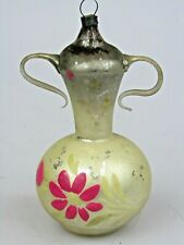Vintage Blown Glass DAISIES Urn Pot Vase Christmas Ornament Germany, used for sale  Shipping to South Africa