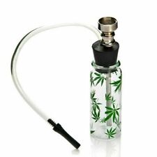 5" Green Small Hookah Glass Water Pipe Bong w Hose Mini Portable Leaf Shisha , used for sale  Brentwood