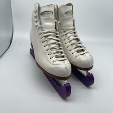 Patins de gelo femininos Riedell 7 bonecos de couro branco modelo recreativo feito nos EUA comprar usado  Enviando para Brazil