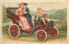 1908 Cromo Romántico Pareja Romance Amor Coche Cupido Coche segunda mano  Embacar hacia Argentina