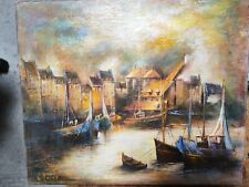 Toile peinte honfleur d'occasion  Trouville-sur-Mer