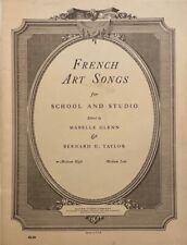 Libro de partituras vintage canciones de arte francés para escuela y estudio 1937 Glenn Taylor segunda mano  Embacar hacia Argentina