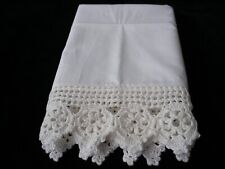 Novo travesseiro branco mão acabamento crochê algodão cetim padrão Queen King One H3# comprar usado  Enviando para Brazil