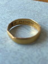 22ct GOLD WEDDING BAND - STAMPED 22 BIRMINGHAM LETTER n - 1912 - , used for sale  SWINDON