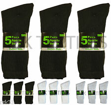 15 Pairs Of Men's Sport Socks, Black Cotton Rich Cushion Sole Socks, Size 6-11 for sale  UK