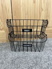 Fruit & Vegetable Baskets Stacking Black Metal Wire Storage Kitchen Bowl Tier for sale  Shipping to South Africa