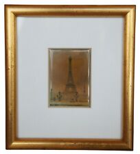"Torre Eiffel 1986 artesano francés esmaltada cerámica azulejo marco dorado de París 6", usado segunda mano  Embacar hacia Argentina