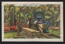 Portable Steam Powered Saw Mill Cutting Lumber LARGE Vintage Trade Card for sale  USA