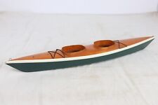 Used, Vintage Wooden Miniature Two Person Kayak Row Boat Model Decoration - 27.5" Long for sale  Oil City