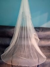Wedding veil ivory 2 tier chapel length veil & combslide scattered pearls v341 for sale  Shipping to South Africa
