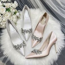 2023 new Women's high heels, rhinestones, silk wedding high heels for sale  Shipping to South Africa