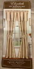 Taupe /Beige Embroidered Curtains 5 Piece Window Sets 58 in x 84 in length for sale  Shipping to South Africa