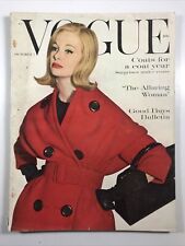 Maquillaje de moda década de 1950 revista Vogue 1 de octubre de 1959 Monique Chevalier segunda mano  Embacar hacia Argentina
