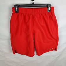 Usado, Pantalones cortos de voleibol Nike vuelta sólida de 9" baúles de baño bolsillos rojos NESSA558 para hombre medianos  segunda mano  Embacar hacia Argentina