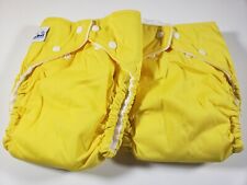 2 Fuzzi Bunz Cloth Diapers "Perfect Size" w Inserts Large 25-45+ lbs Yellow NWOT for sale  Shipping to South Africa