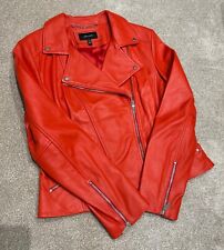 Usado, Jaqueta de motociclista Karen Millen couro vermelho tamanho 12 comprar usado  Enviando para Brazil
