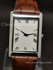 Used, Tank Slim Quartz White New Battery Roman Numerals Japanese Men's Wrist Watch for sale  Shipping to South Africa