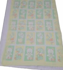 Vtg.  70s BabyCare Ducks, Unisex Teddy Bear Baby Blanket  33”x 48” satin trim for sale  Shipping to South Africa