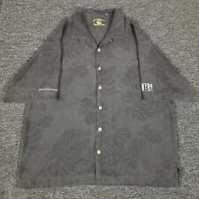 Camisa de seda masculina XL preta estampa floral águia produtos secos botão para cima casual havaiana comprar usado  Enviando para Brazil