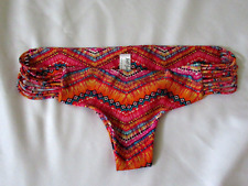 Luli Fama Hot Buns Bikini Bottom size M zig zag print orange multi strappy side for sale  Shipping to South Africa