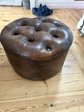 Brown footstool leather for sale  BUSHEY