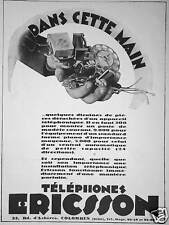 1930 advertising ericsson d'occasion  Expédié en Belgium