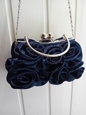 Navy floral clutch for sale  BOLTON