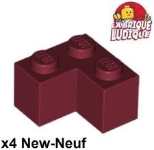 Lego - 4x Brique Brick 2x2 corner angle rouge foncé/dark red 2357 NEUF til salg  Sendes til Denmark