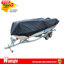 Boat Cover 17-19ft Black Trailerable Fishing Ski Bass V-Hull Runabouts 210D New for sale  Shipping to South Africa
