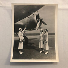 Vintage Aircraft and Crew Women Photo Photograph Plane Airplane Aviation, used for sale  Shipping to South Africa