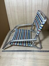Cadeira de praia vintage dobrável perfil baixo gramado boho cores vibrantes, usado comprar usado  Enviando para Brazil