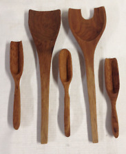 Lote de 5 utensilios de madera - cucharas para ensalada y cucharas/cucharas de condimentos - ¡Excelente! segunda mano  Embacar hacia Mexico