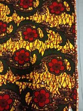 Tecido com estampa africana estampa de cera remanescentes de tecido de algodão vermelho/dourado 20 L x 42 W comprar usado  Enviando para Brazil
