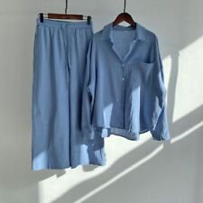 Usado, Conjunto de 2 peças calça camisa feminina verão linho manga longa terno feminino comprar usado  Enviando para Brazil