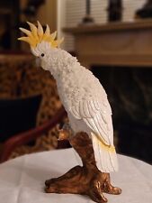 WONDERFUL CAST RESIN COCKATOO ON A GILDED BRANCH, 14”H,  1 of 2 for sale  Shipping to South Africa
