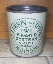 Vintage I.W. Lata de ostra Lawson Brand Crisfield, Md. Antigo tamanho pint  comprar usado  Enviando para Brazil