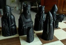A black Isle of lewis Chess Set of chessmen game pieces fascinating & lovely, used for sale  Shipping to South Africa