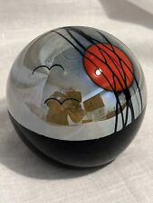 Signed CORREIA Studios Red Sun & Birds Art Glass Paperweight 3”, used for sale  Shipping to South Africa