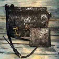 NWT Fossil Stevie Small Silver Metallic Crossbody ZB7863043 Set With Wallet for sale  Shipping to South Africa