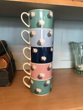 Cath Kidston Set Of  Five  Pom Pom  Stacking Mugs  Unused for sale  CORBY