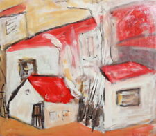 Usado, Pintura a óleo expressionista de casas de paisagem assinada comprar usado  Enviando para Brazil