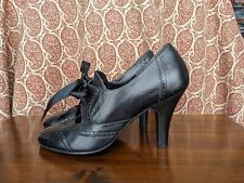 Black leather heeled for sale  OXFORD