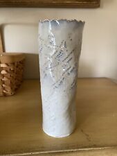 Ian & Jo Lydia CRAVEN Studio Handbuilt LACE IMPRESSED Pottery Vase 7.5” Signed for sale  Shipping to South Africa