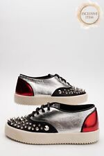 RRP€730 GIUSEPPE ZANOTTI DESIGN Leather Sneakers US7 UK4 EU37 Studded Low Top for sale  Shipping to South Africa