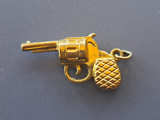 Gold pistol charm for sale  HOVE