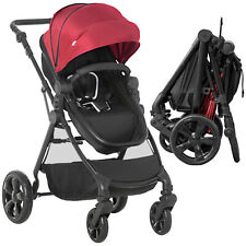 HOMCOM 2 in 1 Pushchair Stroller w/ Reversible Seat Single Hand Foldable Red for sale  Shipping to South Africa