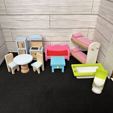 Kidkraft Wooden Dollhouse Kitchen Bathroom Furniture Tub Toilet Stove Fridge, used for sale  Shipping to South Africa