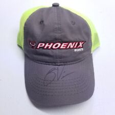 Phoenix Boats Gray Safty Yellow mesh back trucker cap Double Signed Dad Hat Fish for sale  Shipping to South Africa
